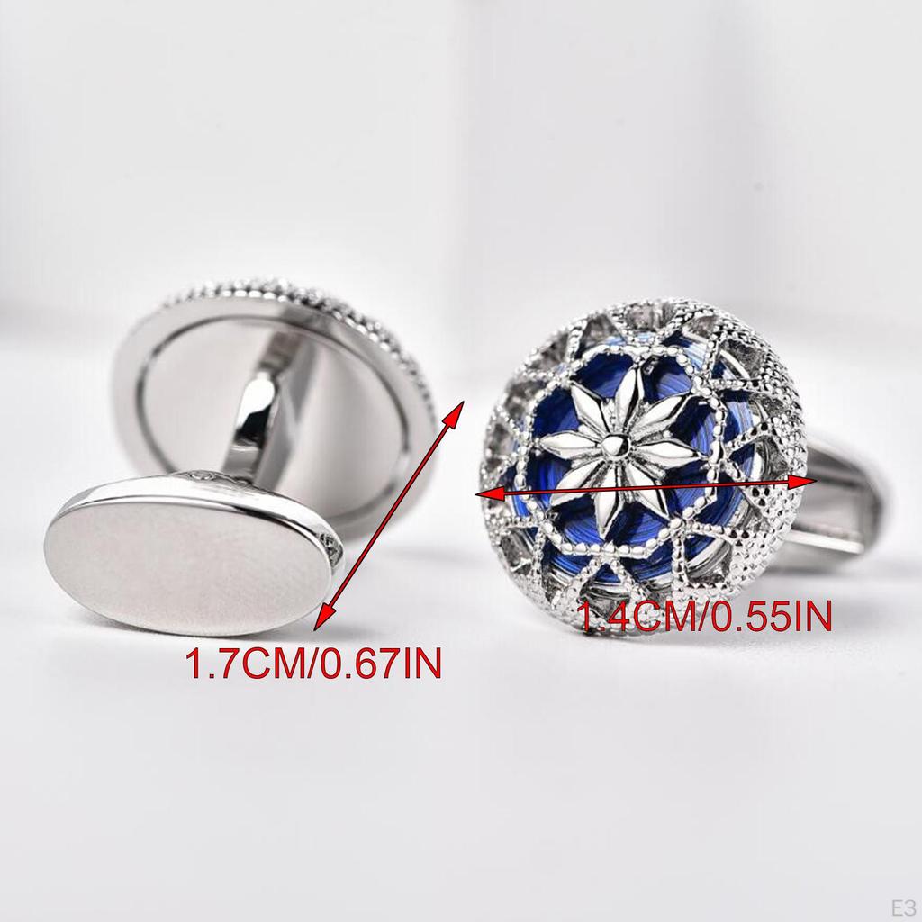 1 paar Cufflink for Men Shirt Studs Set, Carved Tuxedo Wedding, Party