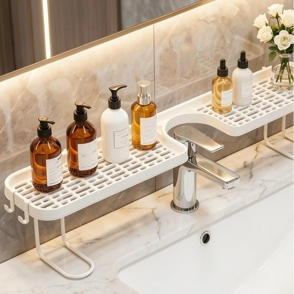 Mesh Faucet Storage Shelf Water Drainage Counter Organizer Bathroom Storage Rack Bathroom Toilet