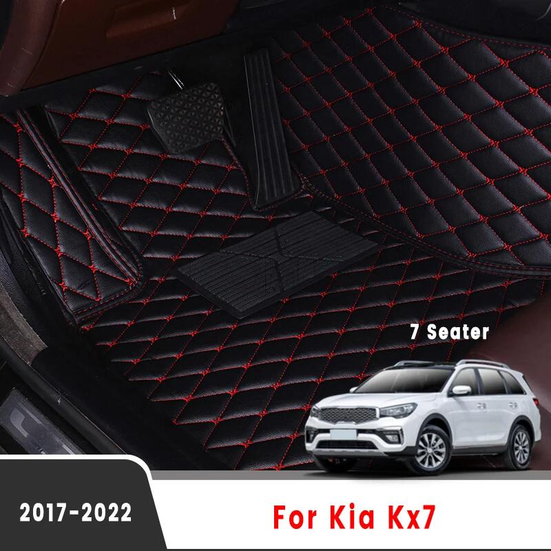 Car Floor Mats For Kia KX7     2018 2017 (7 Seater) Interiors Accessories Styling Leather Carpets Auto Rugs