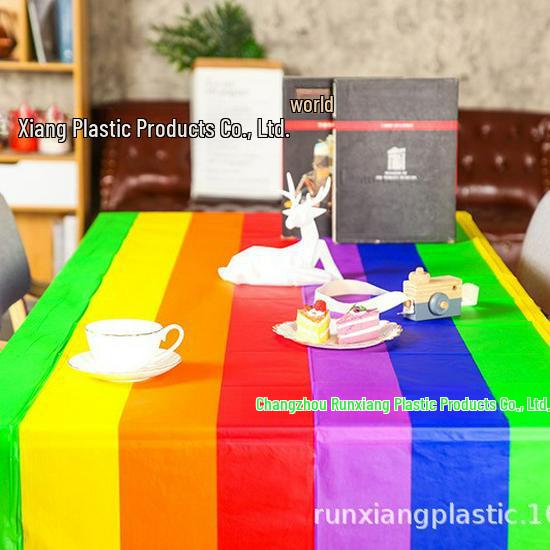 Disposable PEVA Cartoon Balloon Tablecloth - Oil-Proof, Thickened for Birthdays & Kindergarten Parties