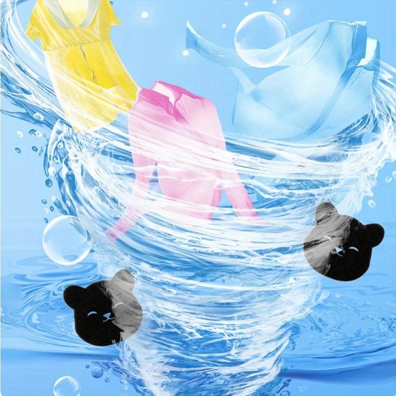 4PCS 2 In 1 Hair Remover Bear Shape Laundry Ball Washing Machine Lint Catcher Reusable Clothes Sofa Hair Cleaning Sponge