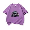 Kids Cotton T Shirt Cool Cartoon Offroad Vehicle Print Crew Neck Short Sleeve Tee Casual Boys Girls Summer Tops
