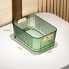 Vanity Transparent Desktop Storage Basket Green Multipurpose Desktop Organizer Space-Saving Rectangular Storage Basket Bathroom
