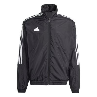 Chaqueta Deportiva House Of Tiro Retro con Cremallera y Cuello Chaqueta Rayada con Logo Manga Larga Abrigo Chaquetas para Hombre Negro IX1349