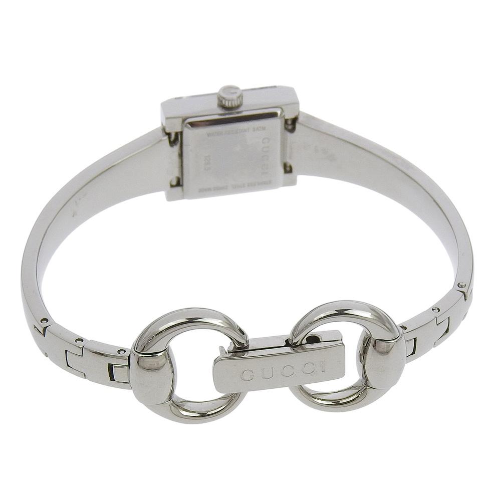 GUCCI G frame Watches YA128.5 White shellDial Stainless Steel Quartz Analog display Women Used