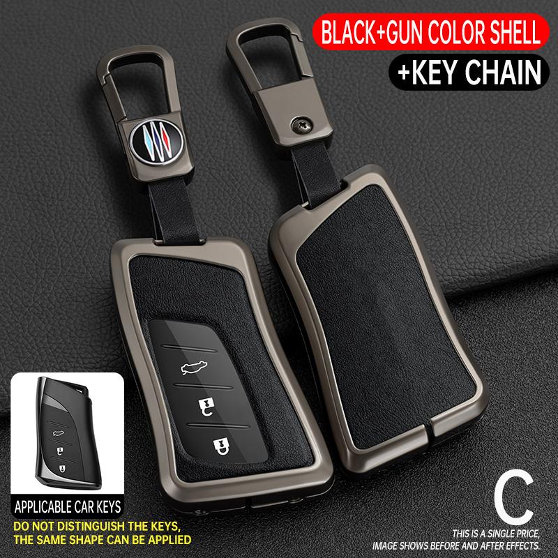 Metal Leather Car Key Fob Case Cover Keychain For Lexus Lm Nx Rx Rz Gx Ux Es Lc Lx Ls 200 250 300 300H 350 350H 450H 500H