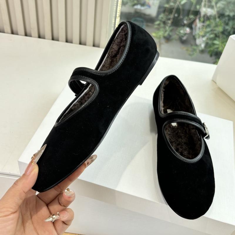 New Ballet Falt Shoes Women Suede Leather Mary Jane Shoes Warm Wool Lining Round Toe Buckle Strappy Cozy Women Casual Shoes