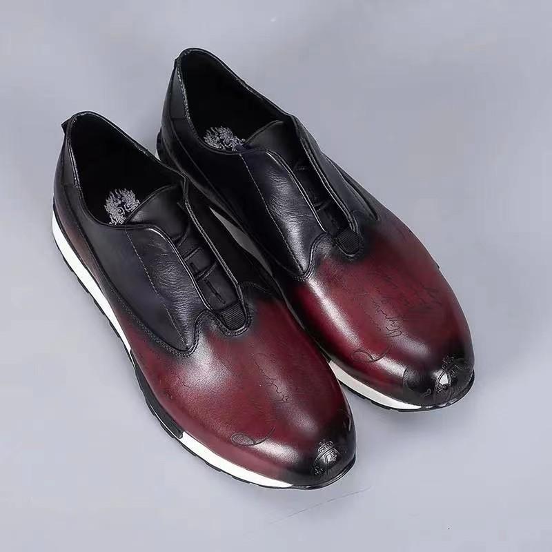 Fashion Luxury Mens Sneakers Genuine Leather Lace-Up Comfortable Oxford Vintage Casual Shoes for Men Outdoor Walking Flat Footwear