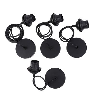 1 Piece Black/White E27 Hanging Lamp Holder With 0.5/0.8/1.2/2M Hanging Wire Ceiling Lamp Holder Socket Lamp Base For Chandelier