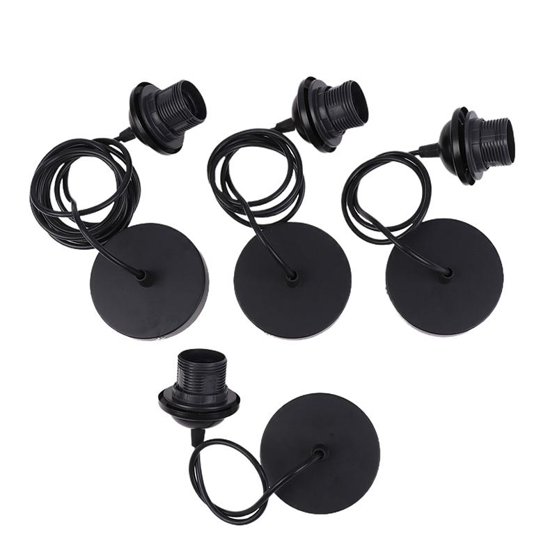 Black/White E27 Hanging Lamp Holder With 0.5/0.8/1.2/2M Hanging Wire Ceiling Lamp Holder Socket Lamp Base For Chandelier
