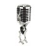 Vintage Microphone Guitar Robot Table Lamp Aluminum Retro Metal Robot Night Light for Bedroom Desk