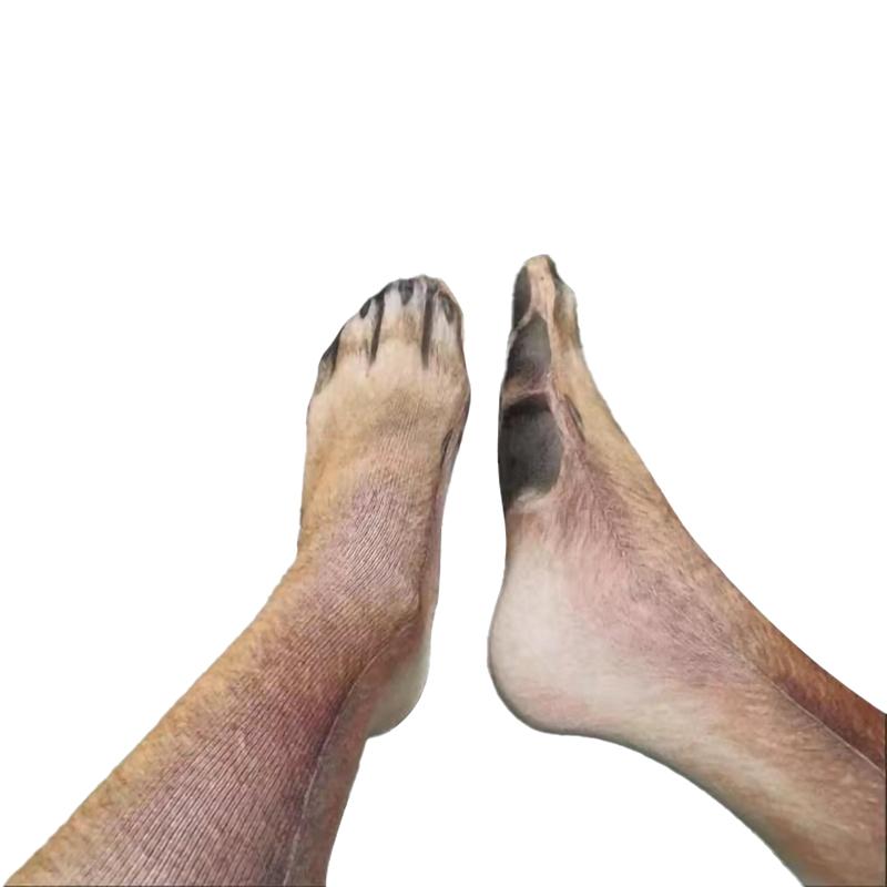 1 Par Creativo Divertido Perro Mono Pollo Cerdo Pata Novedad Calcetines Unisex Adulto Impresión 3D Animal Pata Calcetines Broma Regalos de Navidad