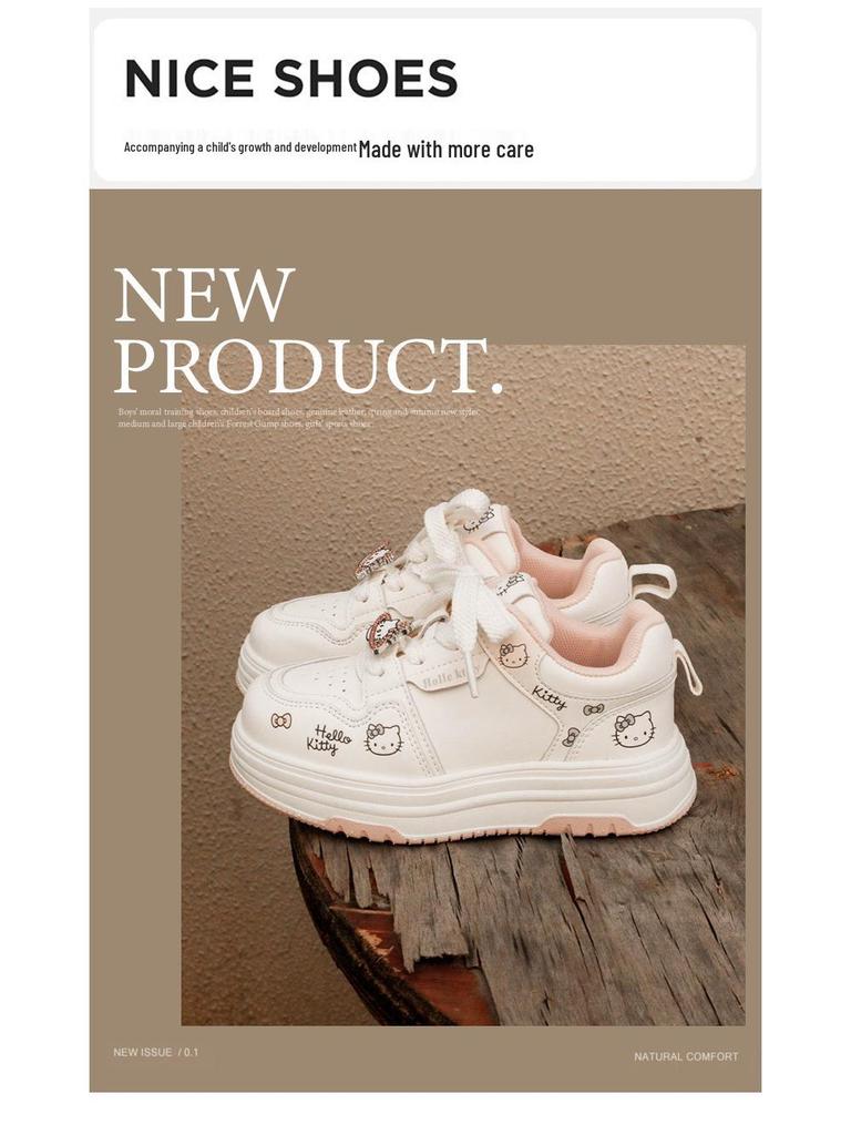 Girls' Trendy Lightweight White Sneakers for Spring/Autumn 2026