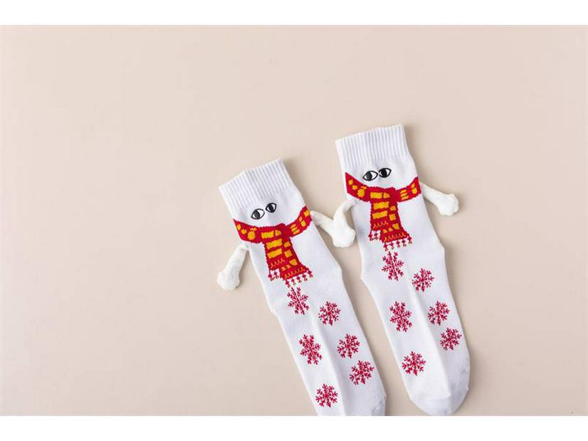 

Магнитные рождественские носки-трубы с забавной белой ручкой - дышащие и модные праздничные носки H type, One Size