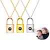 100-Language 'I Love You' Projection Necklace with Customizable Stainless Steel Padlock Pendant - Perfect Christmas Gift