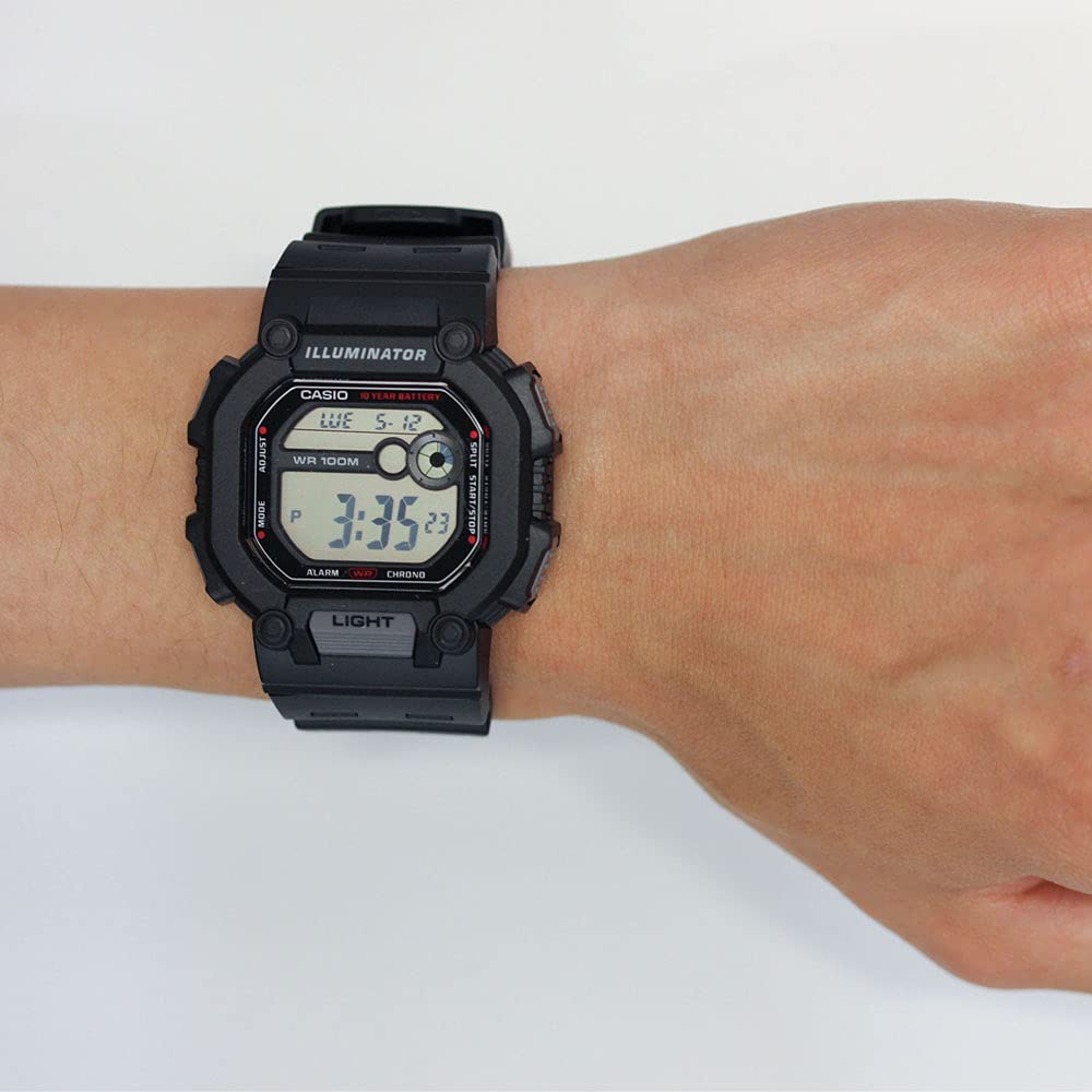 CASIO Casio Standard Cheap Casio Waterproof Digital Rubber Watch in Black Men's W-737H-1A