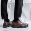 Men's round head leather shoes Korean version trend lace-up casual shoes formal business men's shoes youth wedding shoes 5692-R