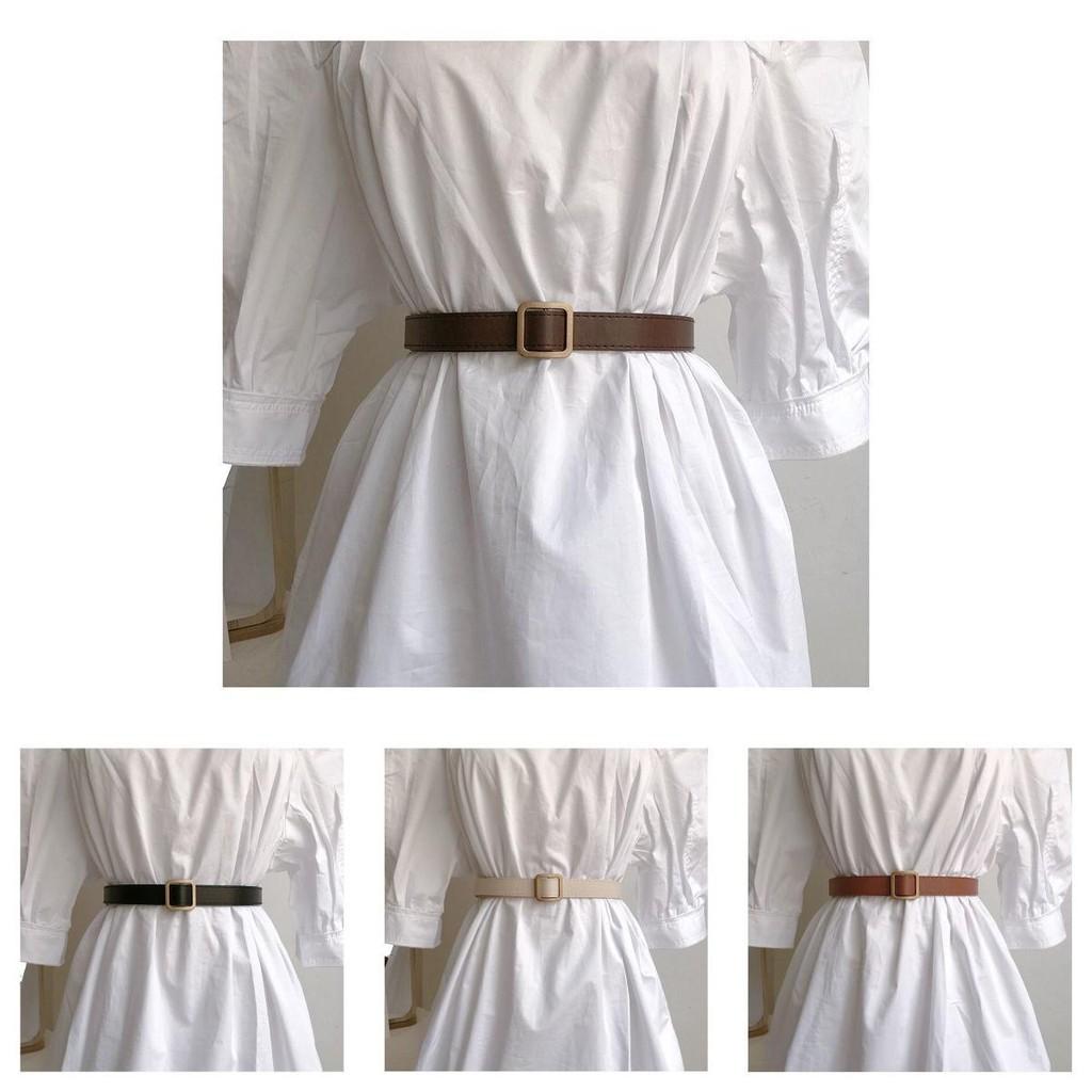 Ontrend Soft Womens Pu Square Buckle Belt Suitable For School And Casual Styles Everyday