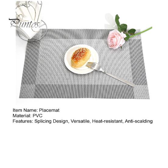 Woven Vinyl Placemat Heat-Resistant PVC Placemat Non-Slip Washable Table Mat Protects Table from Burns Stains Dining Mats for Home Restaurant Bar