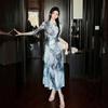 2025 Modern Chinese Qipao: Elegant Slim-Fit High Slit Dress for Summer & Autumn