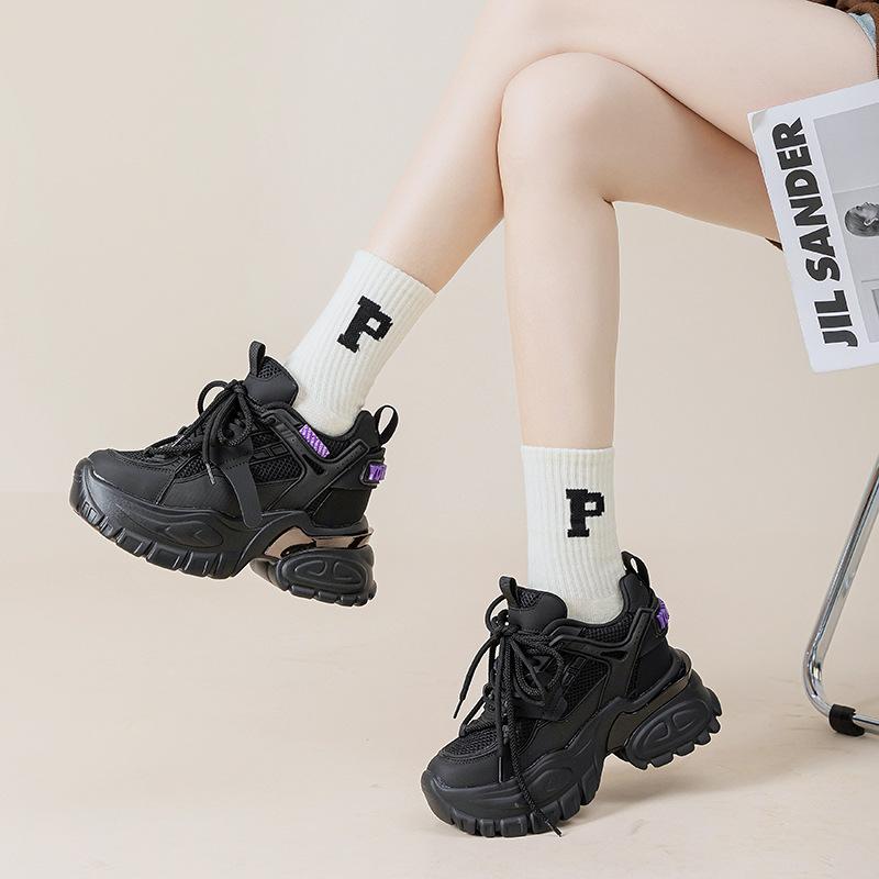 

Fashion 10CM Air Mesh Genuine Leather Platform Wedge Sneakers Hidden Heels Chunky Sneakers Fashion Female Summer Women s Vulcanize Shoes 40