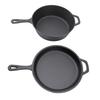 Pfannen-/Bratpfannen-Kombination, doppelter Verwendungszweck, verdickter, langer Griff, Gusseisen-Kombikocher für die Küche