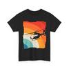 Vintage Helicopter T Shirt Retro Aviation Rainbow Design