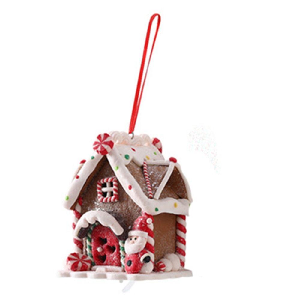 Creative Small House Pendant Snowman Xmas Tree Decorantions Hanging Ornament New Year Gift