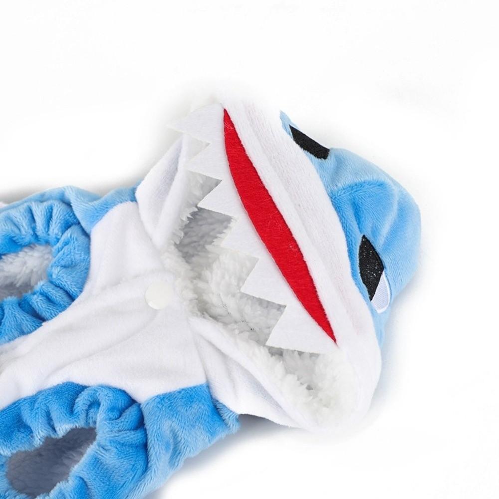 Warm Animal Dress Up Outfits Fleece Dog Cosplay Apparel Pet Shark Cosplay Costume  Pet Dress Up