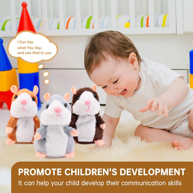 Sevimli Elektrikli Konuşan Hamster Peluş Oyuncak Konuşmayı Taklit Etmeyi Öğrenen Sallanan Peluş Bebek Oyuncakları Etkileşimli Peluş Hamster Oyuncakları Bebek Hediyeleri