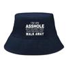 Cappello a Secchiello con Stampa "I'M AN ASSHOLE", Cappello da Uomo Primavera Reversibile Moda Cappello da Pesca