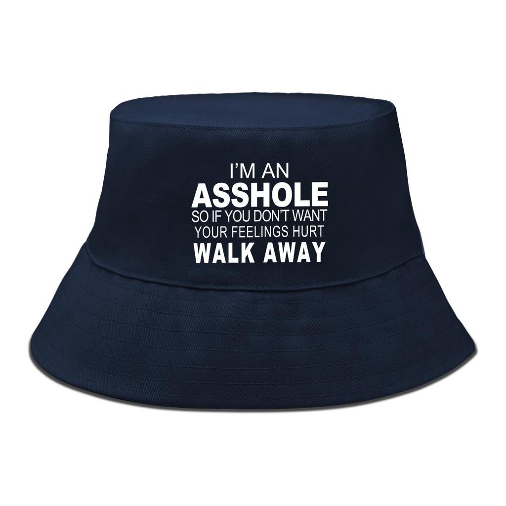 Cappello a Secchiello con Stampa "I'M AN ASSHOLE", Cappello da Uomo Primavera Reversibile Moda Cappello da Pesca