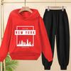 Spring Autumn  New York BrookLyn Letter Print 2pcs Hoodie+Pants Tracksuits 3-13 Years Boys Girls Streetwears Children Clothes