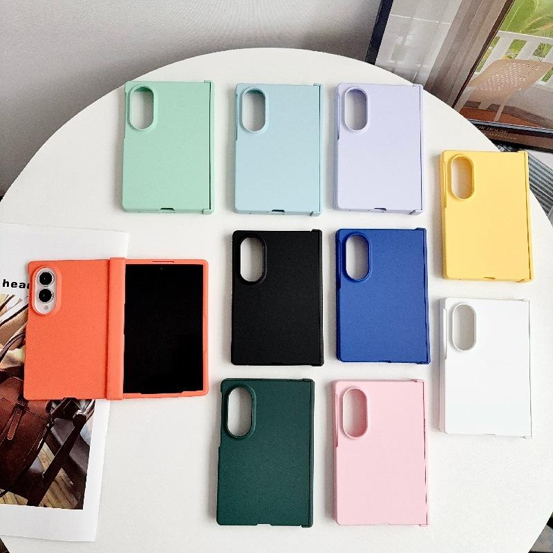 Solid color skin case Suitable for Samsung Z Fold8 Wide mobile phone case Anti-drop PC hard scratch-proof folding screen protective case