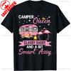 Camper Queen Classy Sassy Smart Camping RV Regali T-shirt da Donna Cotone Casual Moda Larga Stile Harajuku T-shirt da Uomo Y2k Tee...