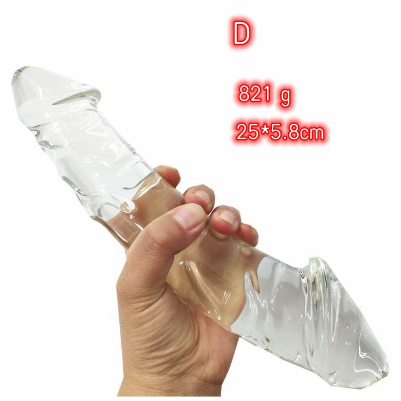 VaHppy Jumbo Glass Anal Plug Dildos Masturbators for Women for Gay Dual Head Available Friction Pellets