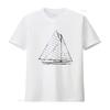 Womens Sailboat Nautical Design Sketch Sailing T Shirt Vintage Washed Streetwear Breathable Soft Fashion Graphic Versatile