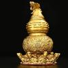 Lucky Copper Gourd Ornament,Nine Turtle Gourd Fortune Opening Home Office Desktop Decor