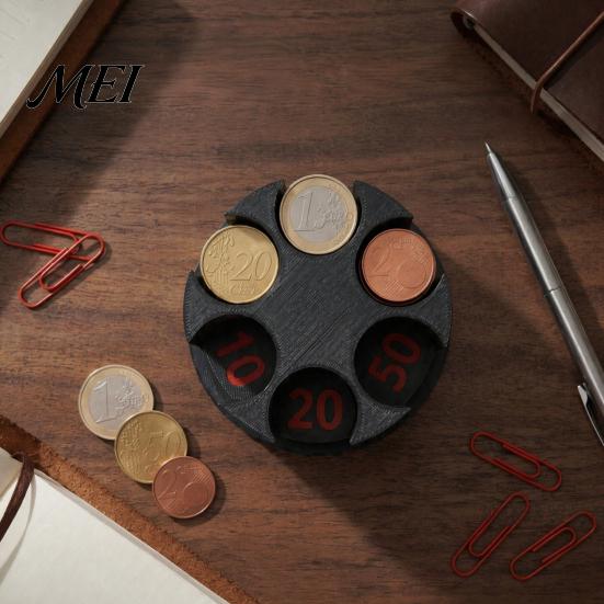 Muntbakje voor Auto 3D Geprint Universeel Houder, Grote Capaciteit Auto, Draagbare Kassa Wissel Organizer Draaibare Organizer, Vrachtwagen Accessoires, Sorteerder