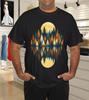 Camiseta para Amantes da Natureza ao Ar Livre com Árvores de Floresta de Outono e Reflexo na Lua
