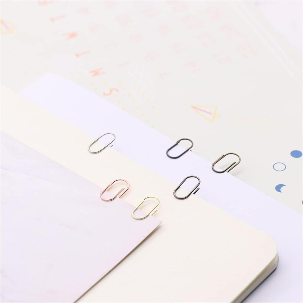 200pcs Bronze Mini Paper Clips Cute Paperclips Smooth Stainless Steel Wire Bookmarks in Tinplate Paper Clips Dispenser Holders for Desk Accessories