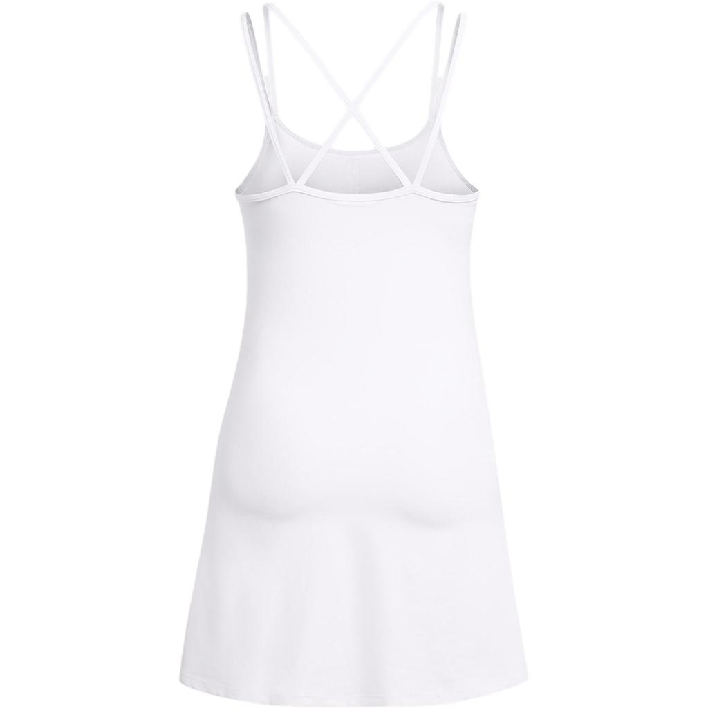Under Armour UA Meridian Solid Color Midi Slim Fit Sleeveless Dress Women Dresses White 1383666-100