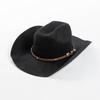 100% Wool Wool Cowboy Hat Wide Brim Studded Leather Band Wide Brim Fedora Hat Curling Brim Decorative Buckle Fashion Western Hat