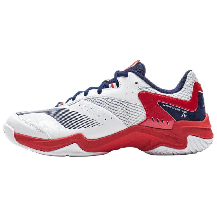 

Li Ning Sound Wave IV Спортивные Удобные Износостойкие Дышащие Низкие Кроссовки для Бадминтона Унисекс Белый Красный AYTV015-3 40⅓