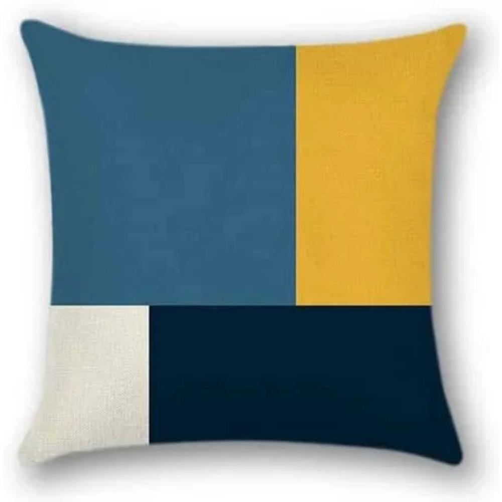 Housse De Coussin À Motif Géométrique Jaune, Taie D'oreiller Pour Voiture, Salon, Canapé, Chambre À Coucher, Décoration De Maison