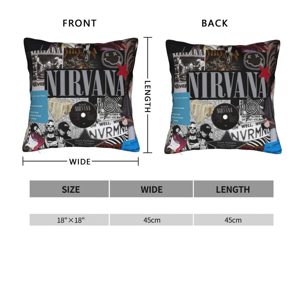 Nirvana Face Band Pillowcases Fashion Pillow Case For Living Room Bed Chair Design Pillow Cover