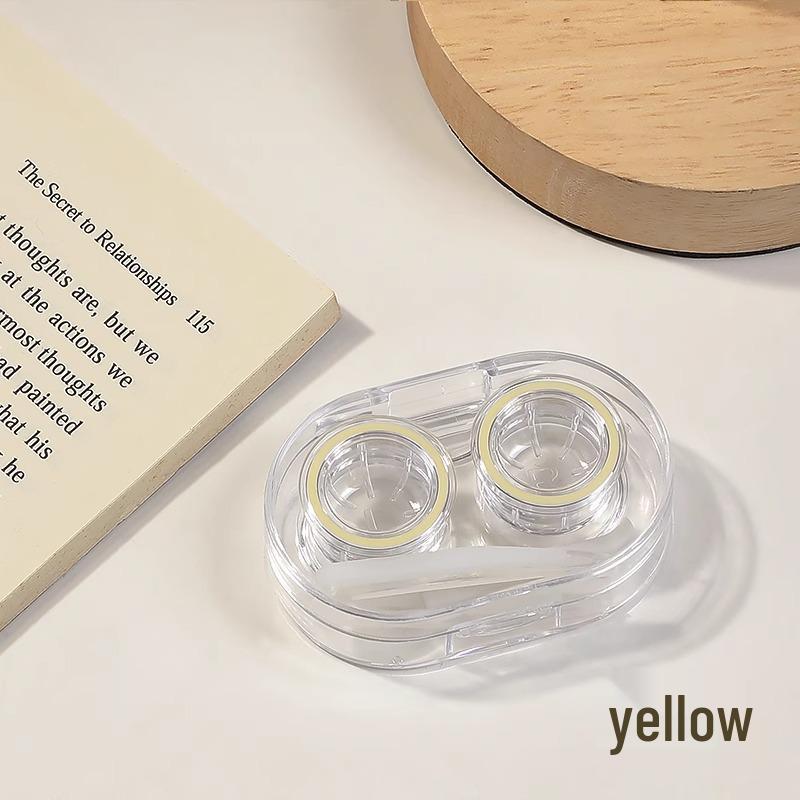 High-End Portable No-Twist Cap Contact Lens Case for Multi-Pair Storage with Double Compartments
