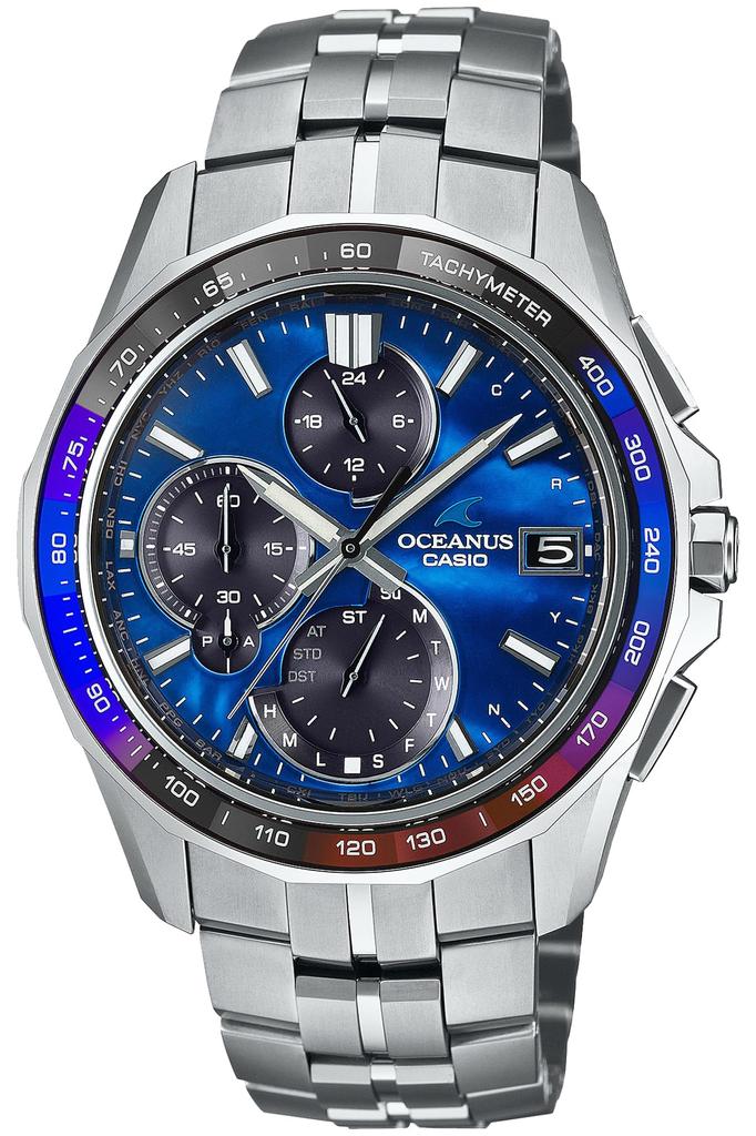 Montre OCEANUS Modèle 20ème Anniversaire Manta Pièces Limitées Monde Équipée Bluetooth Radio Solaire Verre Saphir Argent [Casio] [Fabriqué