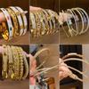 Exquisite Zirconia Inlaid Pleated Open Bangle: Elegant High-End Fashion Bracelet