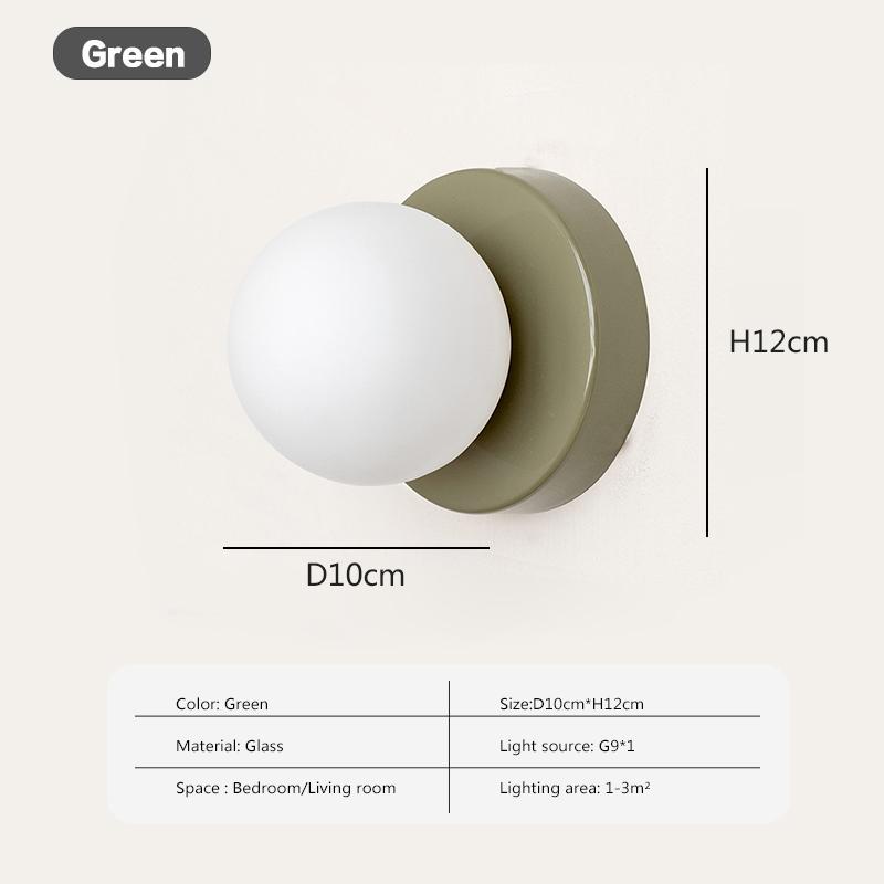 Nordic LED Glass Wall Lamp Minimalist G9 Base Orb Sconce For Bedroom Study Hallway Staircase Aisle Entrance Lighting Fixtures